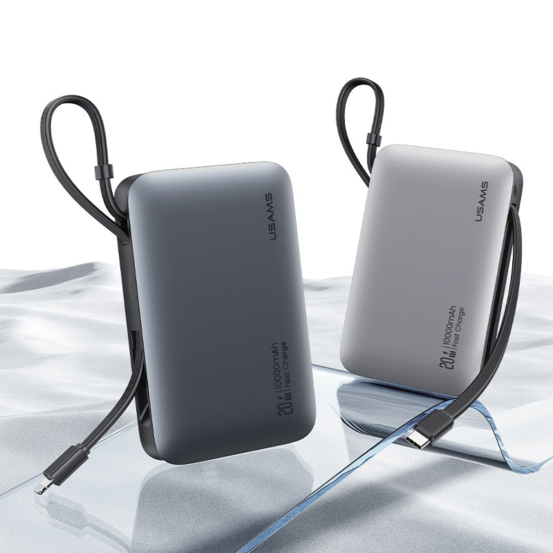 Power Bank USAMS 10000mAh with Dual Type-C + Lightning Quick Charge