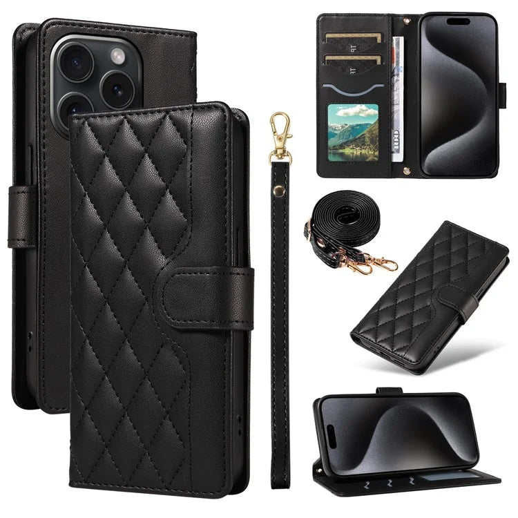 Wallet Case with Strap - Black