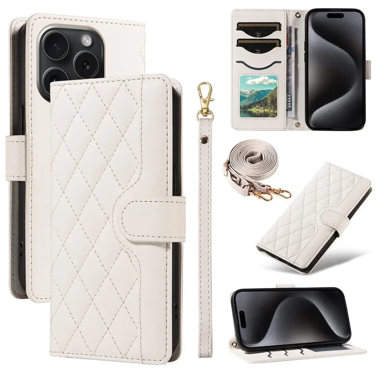 Wallet Case with Strap - White