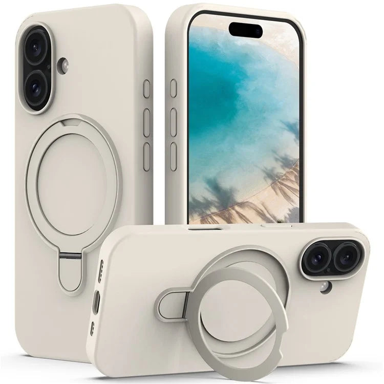 Silicone Case with Magnetic Ring - White