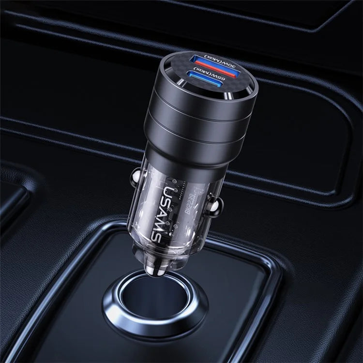 USAMS 95W USB-A + USB-C Car Charger - Black