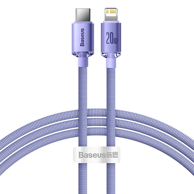 Cabo de Carregamento Baseus USB-C para iPhone - Cor Roxo